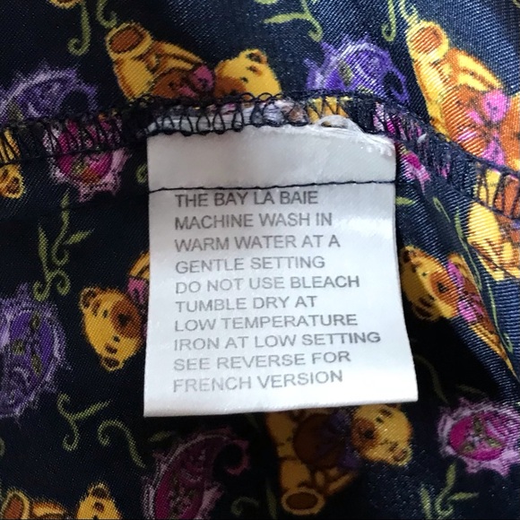 Versailles The Bay Vintage Satin Silky Bathrobe Robe Lingerie Lounge Teddy Bears - Picture 15 of 15